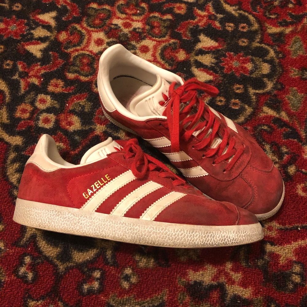 Red Adidas Gazelle Sneakers